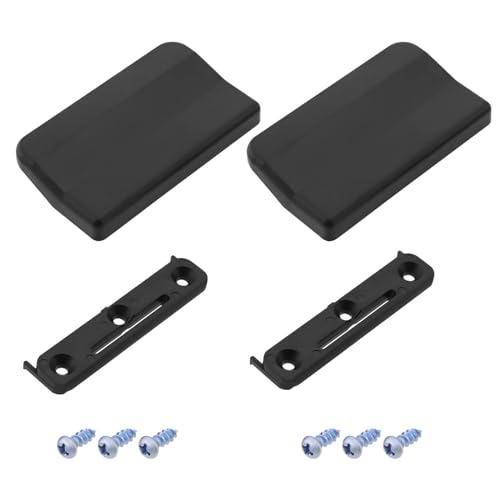 YINETTECH 2 Sets Balkontürgriff Terrassentürgriff-Set BG53 Muschel Anthrazit Terrasse Ziehgriff Schale 80 mm x 45 mm x 13 mm Lochabstand 60 mm mit Schrauben Schwarz von YINETTECH