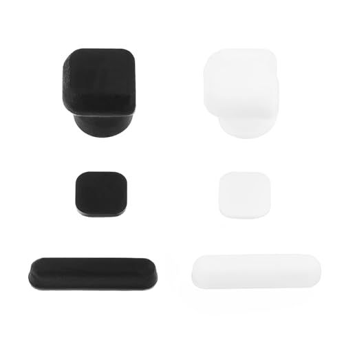 YINETTECH 2 Sets Schraubenloch-Gummi-Staubschutzstöpsel Host-Kleber Schraubenstecker Reparaturset kompatibel mit Nintendo DS Lite NDSL DSL Schwarz Weiß von YINETTECH
