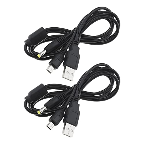 YINETTECH 2 Stück 2-In-1 USB Datenladekabel Ladegerät Kompatibel mit PSP 1000 2000 3000 Konsole Tragbares Ersatzdatenübertragungs- Und Stromversorgungs-USB-Kabel 1,2 M von YINETTECH