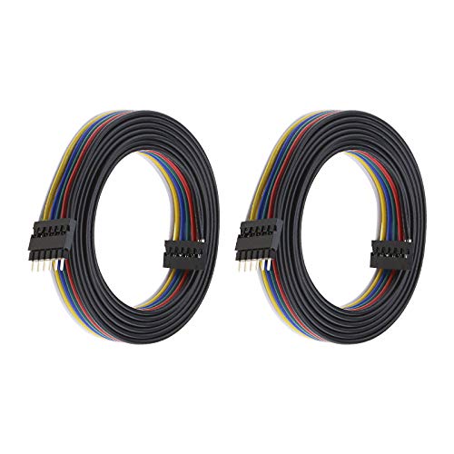 YINETTECH 2 x 24 AWG 6 Pin Verlängerungskabel 1 m 6 Farben RGB Lichtstreifen Kabel kompatibel mit Philips Lightstrip Plus mit Steckern von YINETTECH