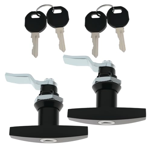 YINETTECH 2 x T-Griff-Türschlösser, T-Griff, Drehriegel, jedes Schloss mit 2 Schlüsseln, Modell ms324-2 für Schrank, Werkzeugkasten, Wohnmobil, Anhängertür usw YINETTECH 2 x T-Griff-Türschlösser, T-Griff, Drehriegel, jedes Schloss mit 2 Schlüsseln, Modell ms324-2 für Schrank, Werkzeugkasten, Wohnmobil, Anhängertür usw von YINETTECH