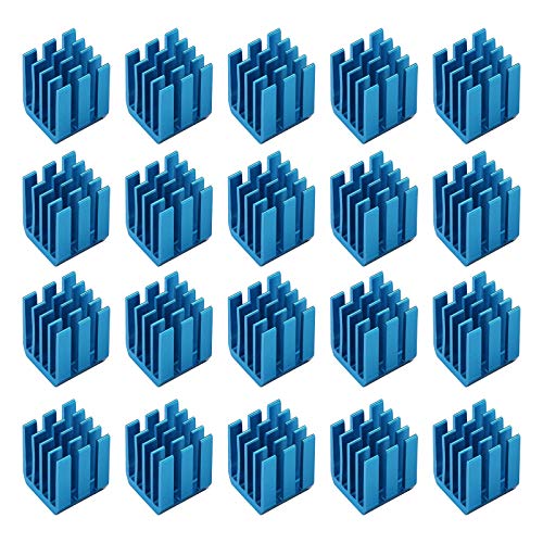 YINETTECH 20 Stück 9x9x12mm Aluminium Kühlkörper mit Leitkleber für Schrittmotor, 3D-Drucker oder Chipkühlung von YINETTECH