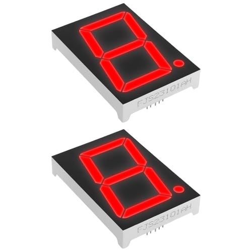 YINETTECH 2X Rot 7-Segment 5.8 cm Common Cathode LED Einstellige Anzeige 10-Pin PCB 7.2-8.0 VDC für elektronische Digitalanzeige YINETTECH 2X Rot 7-Segment 5.8 cm Common Cathode LED Einstellige Anzeige 10-Pin PCB 7.2-8.0 VDC für elektronische Digitalanzeige von YINETTECH