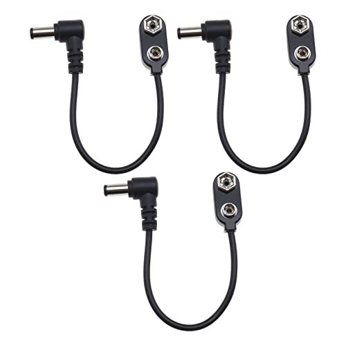 YINETTECH 3 Stück 9V Battery Clip Converter Cable 5.5mm 2.1mm Male Plug 9 Volt Power Supply Cable Snap Connector for Guitar Effect Pedal YINETTECH 3 Stück 9V Battery Clip Converter Cable 5.5mm 2.1mm Male Plug 9 Volt Power Supply Cable Snap Connector for Guitar Effect Pedal von YINETTECH