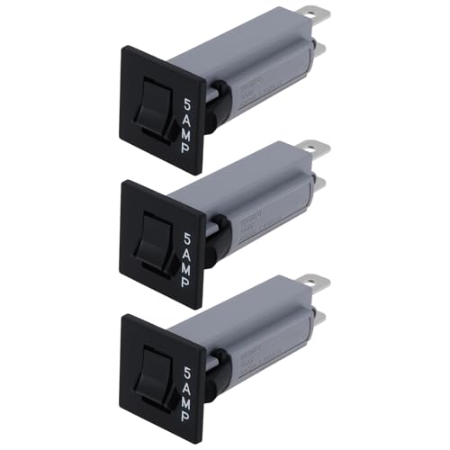 YINETTECH 3 Stück W Typ 5A 2Pin Thermosicherung Snap-in Breaker Sicherung Geeignet für Transformatoren Motoren Batterieladegeräte von YINETTECH