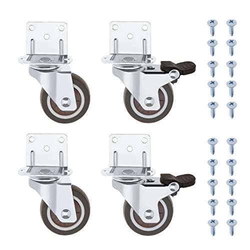 YINETTECH 4 STÜCKE 2 Zoll Lenkrollen L-Montageplatte Rolle 2 STÜCKE mit Bremse 2 STÜCKE ohne Bremse für Möbel Blumenständer Krippen Tisch Tragfähigkeit 55 lbs pro Rad YINETTECH 4 STÜCKE 2 Zoll Lenkrollen L-Montageplatte Rolle 2 STÜCKE mit Bremse 2 STÜCKE ohne Bremse für Möbel Blumenständer Krippen Tisch Tragfähigkeit 55 lbs pro Rad von YINETTECH