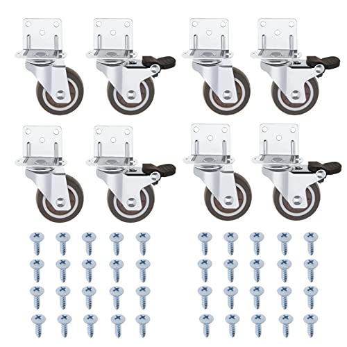 YINETTECH 8 Stück 2,5 cm Lenkrollen L-Montageplatte Rollen 4 Stück mit Bremse 4 Stück ohne Bremse für Möbel Blumenständer Krippen Tisch Tragkraft 10 kg pro Rad YINETTECH 8 Stück 2,5 cm Lenkrollen L-Montageplatte Rollen 4 Stück mit Bremse 4 Stück ohne Bremse für Möbel Blumenständer Krippen Tisch Tragkraft 10 kg pro Rad von YINETTECH