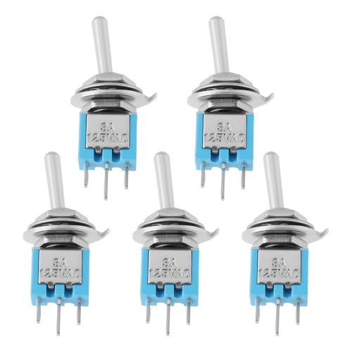 YINETTECH Miniatur-Kippschalter, 3-polig, 2-Positionen, SMTS-102 für Auto-Motorradventilator, 5 Stück von YINETTECH
