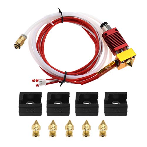 YINETTECH Satz 3D Drucker Extruder Montiert MK8 Hotend Kit 24V 40W mit Aluminium Heizblock Silikon Stiefel 0,4 mm Düse für Creality CR10 Ender 3 von YINETTECH