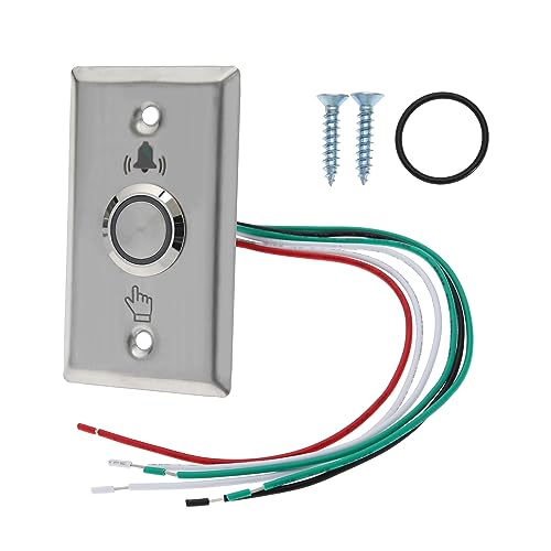 YINETTECH Wasserdichter Türklingel-Beleuchtungsdruckknopfschalter mit LED NO&NC 304 Edelstahl, kabellose Türklingel, 12 V, leuchtende Taste, LED-Blitz, 87 x 51 mm von YINETTECH