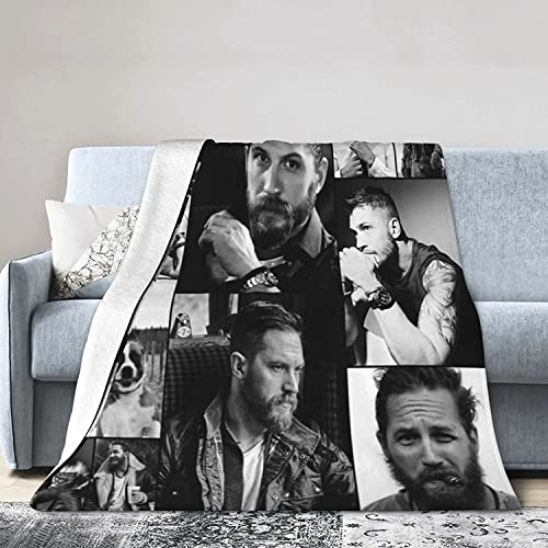 Fleecedecke für Sofa, Camping, superweiche, leichte, gemütliche Luxus-Flanell-Bettdecke, Tom Actor Hardy Flauschige Plüsch-Couchdecke, Überwurf für 125 cm x 100 cm von YINGD