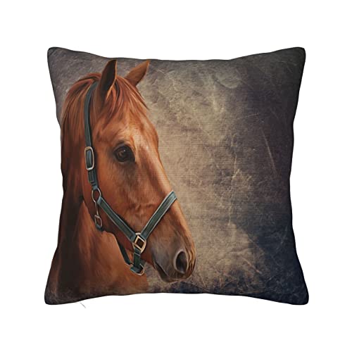 Weicher Kissenbezug für Pferde, Vintage-Kissen, Polyester, quadratisch, für Bett, Sofa, Garten, Dekoration, 45 x 45 cm Weicher Kissenbezug für Pferde, Vintage-Kissen, Polyester, quadratisch, für Bett, Sofa, Garten, Dekoration, 45 x 45 cm von YINGD