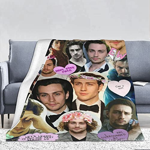 YINGD Aaron Actor Taylor-Johnson dicke große Überwurfdecke, ultraweiche Flanell-Fleecedecke, warme gewichtete Decke für Sofa, Betten, Doppelbettgröße, für Erwachsene, 228 x 168 cm von YINGD
