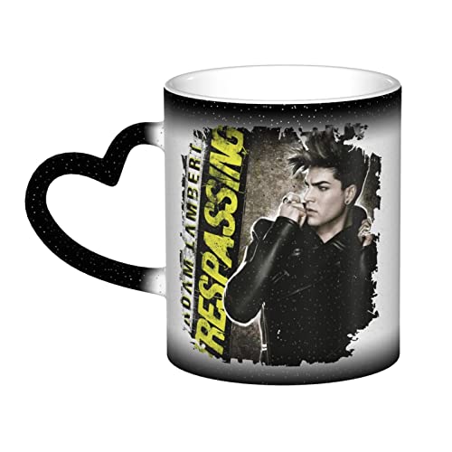YINGD Adam Lambert Magic Mug Keramik Farbwechsel Tasse Sternenhimmel Personalisierte Kaffeetasse Geschenk für Familie Freunde Zaubertasse mit Herz von YINGD