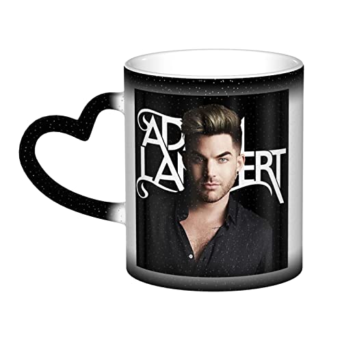 YINGD Adam Lambert Magic Mug Keramik Farbwechsel Tasse Sternenhimmel Personalisierte Kaffeetasse Geschenk für Familie Freunde Zaubertasse mit Herz von YINGD