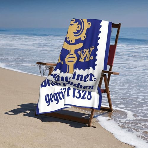 YINGD Augustiner BräU MüNchen Strandtuch – schnelltrocknendes, ultra-saugfähiges Mikrofaser mit WüNschen Design – perfekt zum Schwimmen, Camping und Reisen – blau-weiß gestreiftes Patt YINGD Augustiner BräU MüNchen Strandtuch – schnelltrocknendes, ultra-saugfähiges Mikrofaser mit WüNschen Design – perfekt zum Schwimmen, Camping und Reisen – blau-weiß gestreiftes Patt von YINGD