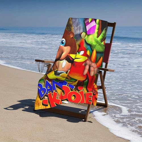 YINGD Banjo Kazooie Strandtuch mit Cartoon-Motiv, lebendige, saugfähige Mikrofaser, rechteckig, perfekt für Geburtstagsgeschenke und Strandtage YINGD Banjo Kazooie Strandtuch mit Cartoon-Motiv, lebendige, saugfähige Mikrofaser, rechteckig, perfekt für Geburtstagsgeschenke und Strandtage von YINGD
