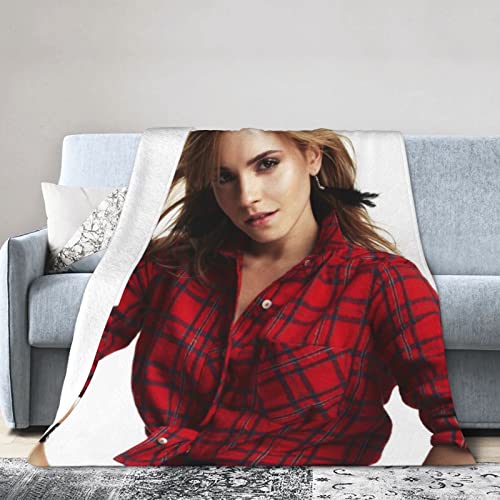 YINGD Emma Actor Watson Fleece-Überwurfdecke, leicht, flauschig, warm, weich, gemütlich, Klimaanlage, perfekt für Bett, 125 cm x 100 cm von YINGD