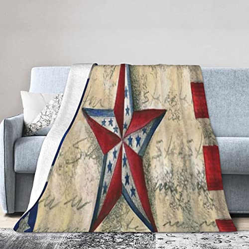 YINGD Fleecedecke Texanische Texas-Flagge in rustikaler Holzdecke für Couch, Sofa, Bettdecke, weiche, warme Decken für alle Jahreszeiten, Lightweig 150 cm x 125 cm von YINGD