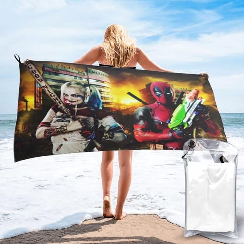 YINGD Harley Quinn leichtes Strandtuch, übergroß, Mikrofaser, schnell trocknend, sandfrei, große Handtücher YINGD Harley Quinn leichtes Strandtuch, übergroß, Mikrofaser, schnell trocknend, sandfrei, große Handtücher von YINGD