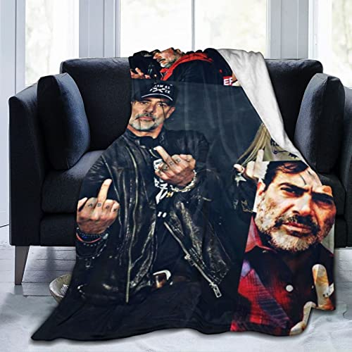YINGD Jeffrey Dean Morgan Überwurfdecke, ultraweiches Flanell-Fleece, leichte Überwurfdecke, warme Klimaanlage, Decke für Couch, Sofa, Bett, 152 x 127 cm von YINGD