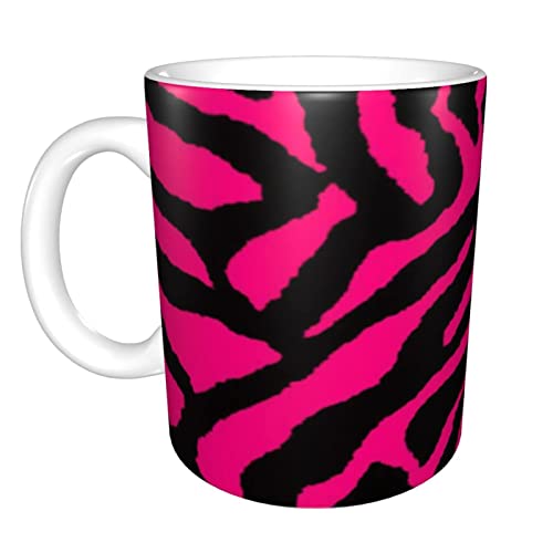 YINGD Keramiktasse Zebra Tiger Leopard Pink Print Tasse Große Kaffeetasse Geeignet für Küche Restaurant Büro Café Einheitsgröße von YINGD