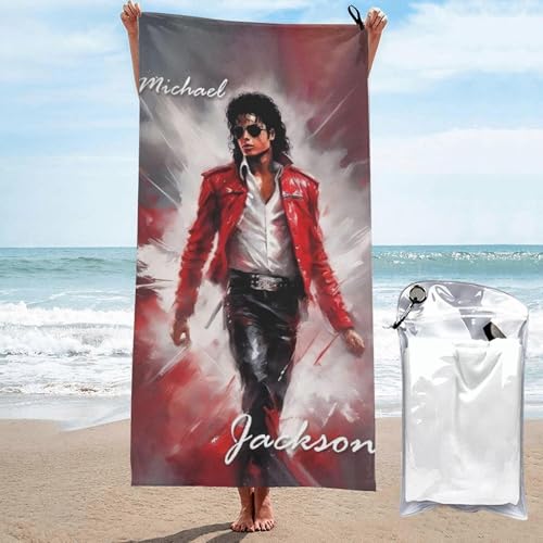 YINGD Michael Singger Jack-Son Mikrofaser-Strandtuch, Strand, Sommer, saugfähig, groß, Badetücher, sanddicht, schnell trocknend, Strandzubehör h184 von YINGD
