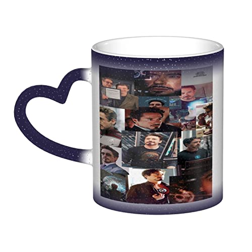 YINGD Robert Mug Downey Jr. Tasse mit Farbwechsel, Schwarz, 340 ml, Blau YINGD Robert Mug Downey Jr. Tasse mit Farbwechsel, Schwarz, 340 ml, Blau von YINGD