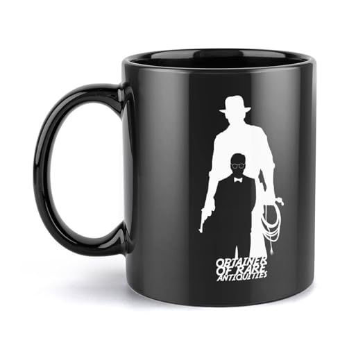 YINGD Schwarze Tasse Indiana Jones Kaffeetassen aus Keramik, Milch, Bier, Glas, Frühstückstassen, hitzebeständig, Geschenk, 330 ml von YINGD