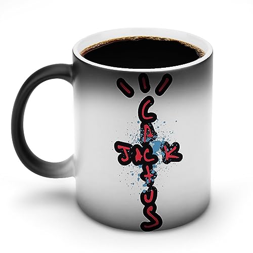 YINGD Tasse mit Farbwechsel, Travis Scott, Kaffeetasse, wärmende Tasse, Keramik, Geschirr, hitzebeständig, kältebeständig, niedliches Geschenk, 330 ml von YINGD