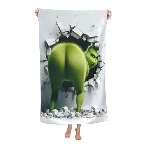 YINGD The Grinch Strandtuch, großes Mikrofaser-Badetuch von YINGD