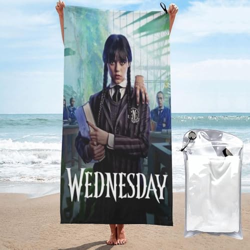 YINGD Wednesday Mikrofaser-Strandtuch, übergroß, leicht, große Handtücher, Reisen, Schwimmen von YINGD