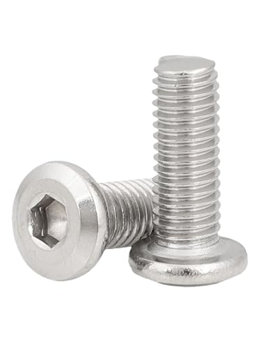 2~100 Stück Innensechskantschrauben aus Edelstahl 304 A2, flache abgeschrägte Innensechskant-Maschinenschraube, M2, M2,5, M3, M4, M5, Befestigungsnagel(M4x10mm-20pcs) von YINGDLEB
