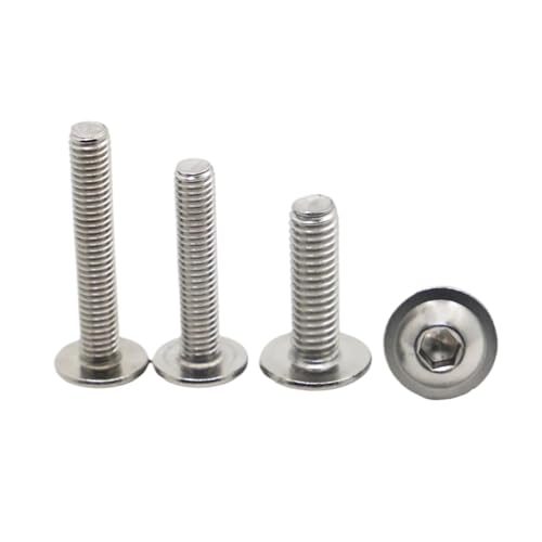 5/10/20 Stück M2 M2,5 M3 M4 M5 M6 M8 304 Edelstahl Innensechskant-Halbrundkopfschrauben Mit Unterlegscheibe Kragenschraube ISO7380.2(6mm,M4 10pcs) von YINGDLEB