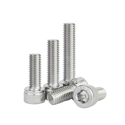 YINGDLEB 10/20/30/50 Stück M1,4 M1,6 M2 M2,5 M3 M4 304 Edelstahl Innensechskantschraube Innensechskantschraube(M2-30pcs,28mm) von YINGDLEB