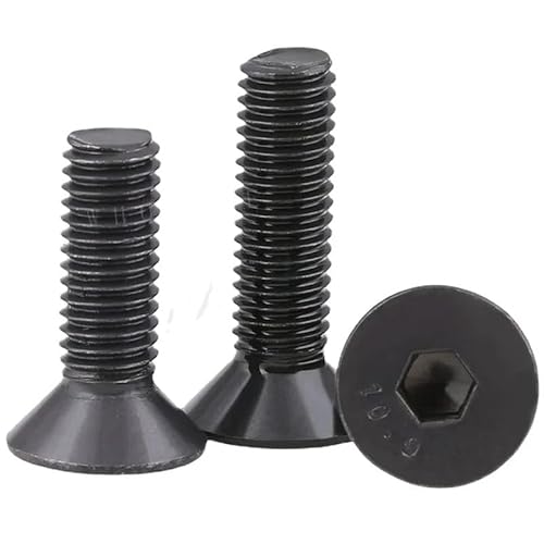YINGDLEB 5–100 Stück Innensechskantschraube Din7991 M1,6 M2 M2,5 M3 M4 M5 M6 M7 M8 M10 G10,9 Schwarze Innensechskant-Flachsenkkopfschraube(X 8mm,M2 100pcs) von YINGDLEB