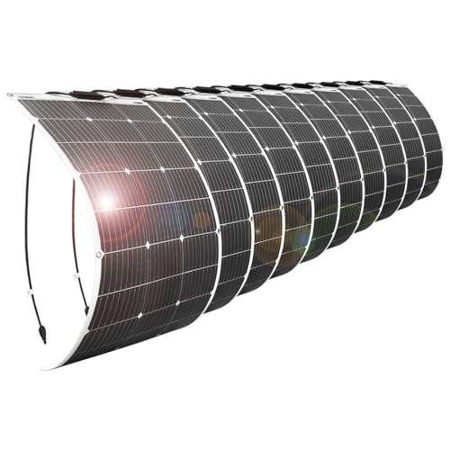 1000W Flexible Solarpanel, （10pcs 100W）Tragbare Monokristallines Solarmodul, Solarmodule sind geeignet ​für 12-V-Batterie,utdoor-Ladegerät,Wohnmobil-Camping, Yacht-Boot, Outdoor von YINGGUANG