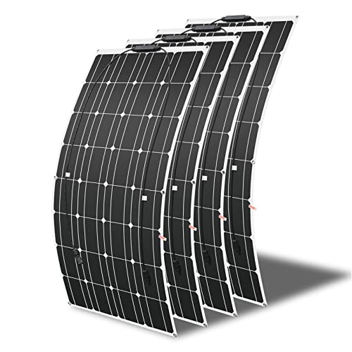 400W Solarpanel Semi-Flexible(4pcs 100W) Mono Solarmodul FüR Gartenhaus, Camping, Wohnmobil, ideal für 12v Kfz Batterie, SäUrebatterie, Gelbatterie,AGM. von YINGGUANG