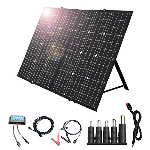 Faltbares Solarpanel 120W mit 10A Controller-120W Tragbares Solarpanel für tragbare Kraftwerke und RV-Batterien Camping-Handys Laptop,12V/24V Monokristallin (hohe Effizienz) Ladegerät-USB-Ausgängen von YINGGUANG