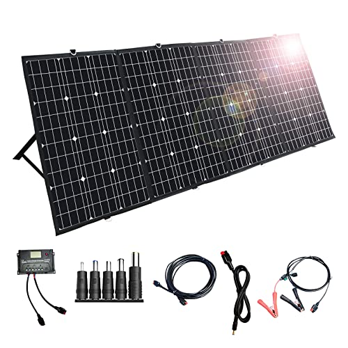 Faltbares Solarpanel 240W mit 20A Controller-240W Tragbares Solarpanel für tragbare Kraftwerke und RV-Batterien Camping-Handys Laptop,12V/24V Monokristallin (hohe Effizienz) Ladegerät-USB-Ausgängen von YINGGUANG