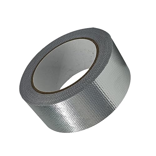 YINGLUOEU Glasfaser Aluminiumfolie Klebeband Aluklebeband hitzebeständig Band zum Versiegeln Selbstklebendes Aluminiumband für HVAC-Reparatur Kanäle von YINGLUOEU