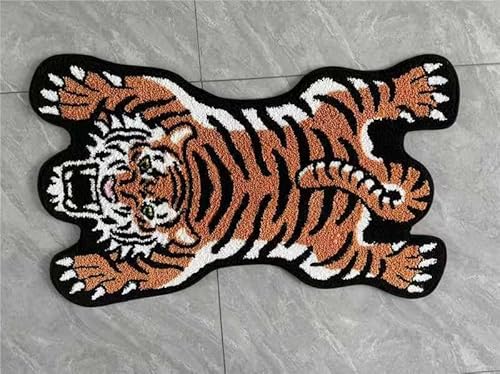 YINGSHIF Tiger Badezimmerteppich, saugfähig, niedliche Badematten für Badezimmer, rutschfest, flauschig, weich, Plüsch-Mikrofaser, maschinenwaschbar, Duschmatte für den Innenbereich, 58 x 99 cm, Tiger YINGSHIF Tiger Badezimmerteppich, saugfähig, niedliche Badematten für Badezimmer, rutschfest, flauschig, weich, Plüsch-Mikrofaser, maschinenwaschbar, Duschmatte für den Innenbereich, 58 x 99 cm, Tiger von YINGSHIF
