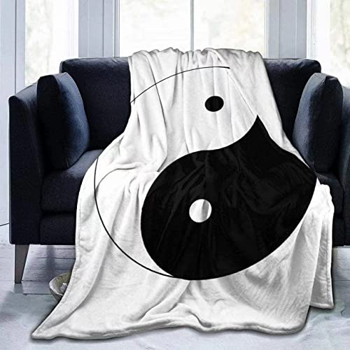 weißes Yin und Yang Kuscheldecke 200x200 cm Flauschig Fleecedecke Wohndecke Sofadecke, Warme Superweiche Kuschelige Angenehme Mikrofaser Flanell Decke Bettdecke Bettüberwurf von YINGYINGGUAI