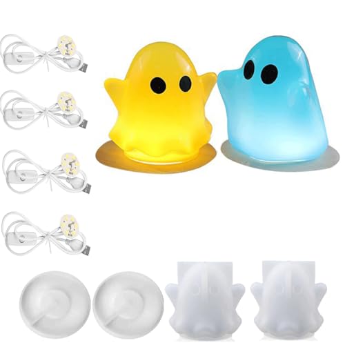 Silikon-Formen für Halloween-Geister, runde Display-Basis, Silikonform mit 4 USB-LED-Lichtern, DIY-Nachttischlampe, Kunstharz, Kunst, Halloween-Dekoration, 2 Stück Silikon-Formen für Halloween-Geister, runde Display-Basis, Silikonform mit 4 USB-LED-Lichtern, DIY-Nachttischlampe, Kunstharz, Kunst, Halloween-Dekoration, 2 Stück von YINHAIJIE