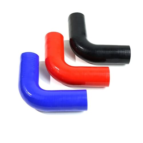 1 Stück 90-Grad-Kniestück-Silikonschlauch – Innendurchmesser 16–76mm, 150mm Länge, Schwarz/Blau/Rot, 4-lagig – Universelle Autopassform, 0,9 Mpa Druckbeständiger Turbo-Ansauganschluss(Red,ID 60mm) von YINLUCK