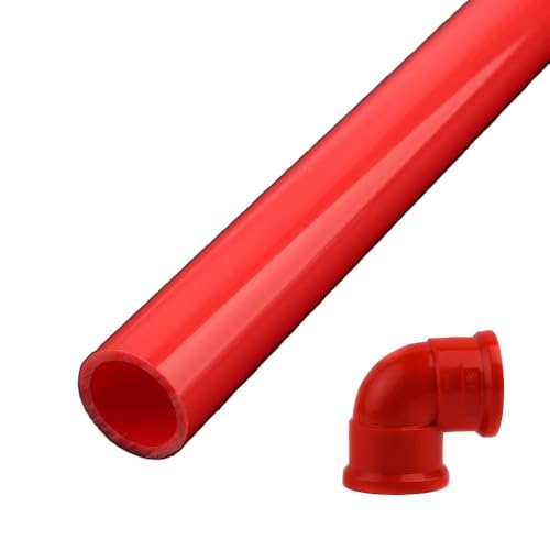 2er-Pack 50 Cm Rote PVC-Rohre – 20–63 Mm Außendurchmesser, 2–3 Mm Dicke For Aquarien, Hausgartenbewässerung, Wassersysteme(2pcs 20mm set) von YINLUCK