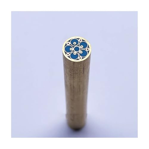 8 Mm Mosaik-Stiftnieten For Messergriffe, 60 Mm Länge, Messingrohr Mit Bunter Blumenharzfüllung (1 Stück) – Einzigartiger Ziernagel For Künstlerische Designs(Blue) von YINLUCK