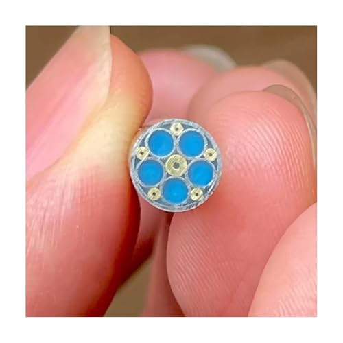 Messergriff Spezial Mosaikniete 6mm X 60mm, Stahlrohr Mit Messinghülse Und Harzkern, Zierniete 1 Stück(Blue) von YINLUCK