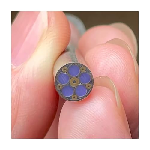 Messergriff Spezial Mosaikniete 6mm X 60mm, Stahlrohr Mit Messinghülse Und Harzkern, Zierniete 1 Stück(Purple) von YINLUCK