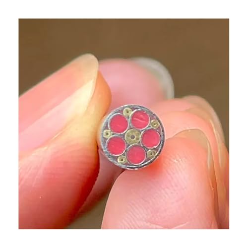 Messergriff Spezial Mosaikniete 6mm X 60mm, Stahlrohr Mit Messinghülse Und Harzkern, Zierniete 1 Stück(Red) von YINLUCK